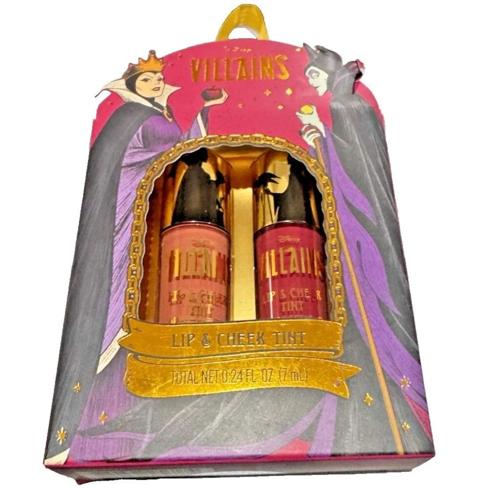 Disney Villains Lip & Cheek Tint 2 Pc Set Evil Queen Maleficent New